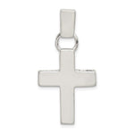 Sterling Silver Polished Hammered Latin Cross Pendant