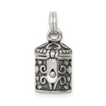 Sterling Silver Antiqued Cross Prayer Box Charm