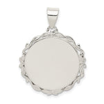 Sterling Silver Rhodium-plated Fancy Round Pendant