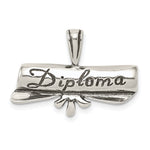 Sterling Silver Polished Antiqued DIPLOMA Pendant