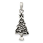 Sterling Silver Antiqued Christmas Tree Pendant