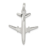 Sterling Silver Rhodium-plated Polished 3-D Airplane Charm