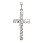 Sterling Silver Diamond-cut Nugget Cross Pendant