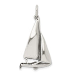 Sterling Silver Antiqued Polished Sailboat Charm