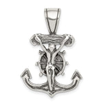 Sterling Silver Antiqued Mariner's Crucifix Pendant