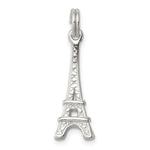 Sterling Silver Rhodium-plated 3-D Eiffel Tower Charm