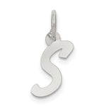 Sterling Silver Rhodium-plated Letter S Initial Charm