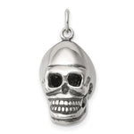 Sterling Silver Antiqued Polished 3-D Skull Pendant