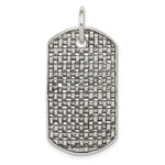 Sterling Silver Textured Dog Tag Pendant