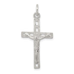 Sterling Silver Polished Squares Crucifix Pendant