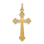 Sterling Silver 18k Gold-plated Budded Cross Charm