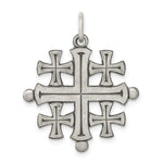 Sterling Silver Antiqued Jerusalem Cross Pendant