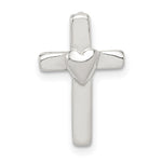 Sterling Silver Cross with Heart in the Center Chain Slide Pendant