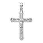 Sterling Silver Rhodium-plated Reversible Crucifix Pendant