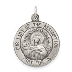 Sterling Silver Antiqued Our Lady of the Assumption Medal