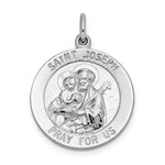 Sterling Silver Rhodium-plated Saint Joseph Medal