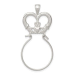 Sterling Silver Polished Claddagh Charm Holder