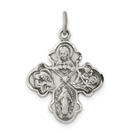 Sterling Silver Antiqued Reservible 4-way Medal