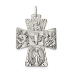 Sterling Silver Antiqued Reversible 4-way Medal