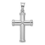 Sterling Silver Rhodium-plated Hollow Reversible Cross Pendant