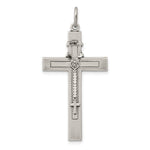 Sterling Silver Antiqued Large Rosary Cross Pendant
