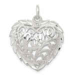 Sterling Silver Diamond-Cut Heart Charm