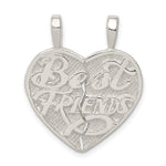 Sterling Silver Reversible BEST FRIENDS / FRIENDS APART BUT ALWAYS TOGETHER 2-Piece Break-Apart Heart Pendant