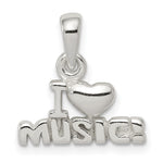 Sterling Silver I (heart) MUSIC Pendant