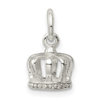 Sterling Silver Polished 3-D Crown Charm
