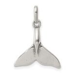 Sterling Silver Antiqued Whale Tail Charm
