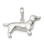 Sterling Silver Polished 3-D Dachshund Dog Pendant
