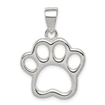 Sterling Silver Polished Cut-out Paw Print Pendant