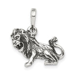 Sterling Silver Antiqued Leo Zodiac Pendant