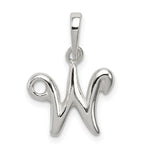 Sterling Silver Letter W Initial Pendant