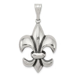 Sterling Silver Antiqued Fleur de Lis Pendant