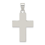 Sterling Silver Rhodium-plated Polished Lords Prayer Cross Pendant