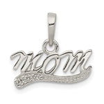 Sterling Silver CZ Polished Mom Pendant