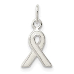 Sterling Silver White Enameled Awareness Ribbon Charm