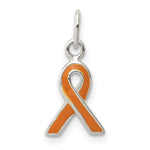 Sterling Silver Orange Enameled Awareness Charm