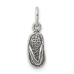 Sterling Silver Antiqued and Textured Flip Flop Charm