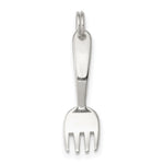 Sterling Silver Polished 3-D Fork Charm