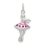 Sterling Silver Pink Enameled Ballerina Charm