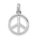 Sterling Silver Rhodium-plated Polished Peace Sign Charm
