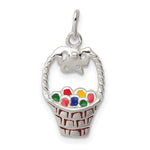 Sterling Silver Multi-color Enameled Easter Basket Charm
