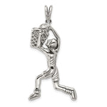 Sterling Silver Polished Basketball Player Slam Dunk Charm