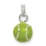 Sterling Silver Green Enameled 3-D Tennis Ball Charm