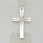 Sterling Silver Polished Diamond-cut Latin Cross Pendant