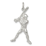 Sterling Silver Polished Baseball Batter Charm