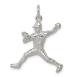 Sterling Silver Polished Baseball Pitcher Charm