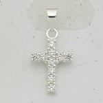 Sterling Silver CZ Latin Cross Pendant
